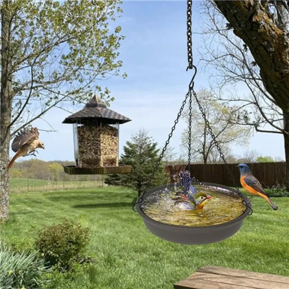 Hanging BirdBath for Outdside,12inch Diameter Bird Bath Tray,Made of PP Material